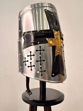 Helmet Medieval Sca Larp Crusader Templar Knight Armor Great Steel Brass Helmet picture