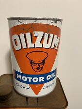 Early Original Oilzum Orange One U.S. Quart Full Motor Metal Oil Can Oswald Mass picture