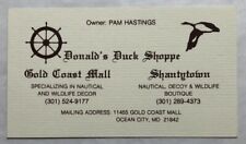 Vintage Business Card Donald's Duck Shoppe Ocean City, Maryland picture