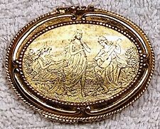 vintage victorian engraved golden make up mini trinket box picture
