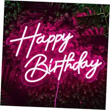Happy Birthday Neon Sign for Wall Decor, Pink Led Neon Happy Birthday Pink picture