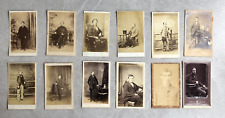 CDV Photos x12 Job Lot Men In Studio Victorian Antique picture