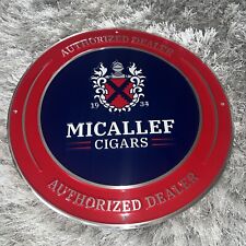 Vintage 1934 MICALLEF CIGARS Authorized Dealer Metal Store Sign - 17 3/4” Dia picture