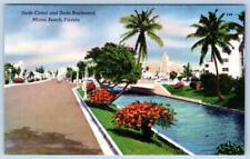 1940-50's DADE CANAL BLVD MIAMI BEACH FLORIDA FL VINTAGE LINEN POSTCARD picture