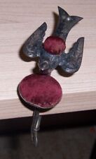 Vintage Victorian Metal RARE Sewing Bird Clamp With Double Pincushion picture