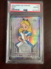 2023 Disney 100 Topps Chrome Alice Pink Refractor /399 PSA 10 picture