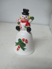 Vintage Japan Ceramic Christmas SNOWMAN Bell picture