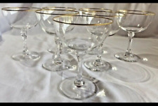 Lenox Crystal Wine Glasses/Goblet Gold Rim Imprint Lenox Center Set of 7 Glasses picture