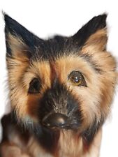 Realistic Looking Dog German Shephard Puppy Rabbit Fur Figurine 4.5