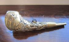 Rolling Stone Pipe Solid Brass w/ Black Moving Stone Tibet Buddhist Smoking Aid picture
