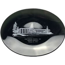 Vintage Dish 1972 Toyota Advertising Oval Smoke Gray Glass Grand Opening Gulf St picture