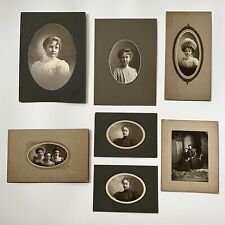 Antique Cabinet Card Photograph Very Beautiful Young Women Sisters Lot Of 7 picture