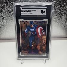 2016 Marvel Masterpieces Captain America #80 Epic Purple Foil 31/199 SGC 9 picture