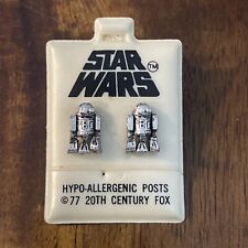 STAR WARS R2-D2 PAIR STUD EARRINGS Vintage 1977 Unused NOS Hypo Allergenic Posts picture