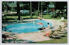 c1950s Forest Motel~Pool~Retro Bathers~Columbia South Carolina SC VTG Postcard picture