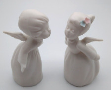 Vintage Napcoware White Bisque Kissing Angels Set Of 2 picture
