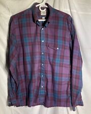 Vtg. John Henry Poly / Cotton Long Sleeve Button Plaid Shirt Men's. 16 34-35 picture