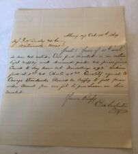 1869 Handwritten Letter Signed E M Carpenter Signed Albany NY picture