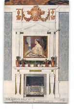 Tucks Oilette The Queens Doll House Postcard 1915-1930 Queens Bedroom Fireplace picture