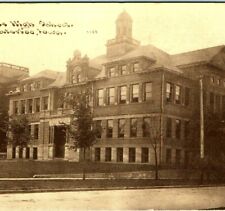 1912 Waterloo IA West Side High School Lith Photo Postcard Building Antique A195 picture