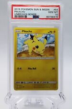 Pokémon Sun & Moon Unbroken Bonds 54/214 Pikachu PSA 10 picture