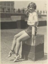 1920's Flirty Leggy Flapper Posing with Handcuffs on Ankles Original 7x9 Photo picture
