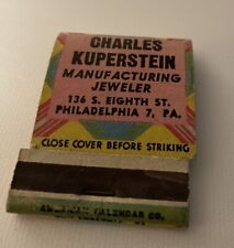 Vtg  1940’s-1950’s Matchbook Charles Kuperstein Mfg. Jewelry Full Unstruck picture