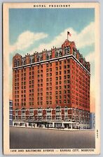 Postcard Hotel President, Kansas City, Missouri linen 1949 V139 picture