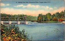 Tupper Lake, New York NY - Setting Pole Dam Racquette River 1940s picture