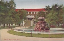 c1910 The Inn Charlevoix Michigan fountain front exterior postcard A787 picture