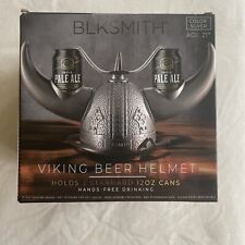 BLKSMITH Silver Viking Helmet Drinking Hat Fits 16-24