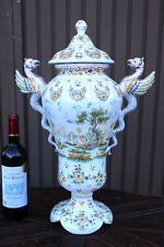 Antique ceramic French dragon LArge vase marked picture