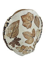 Freeman Ceramics Nature Stoneware Leaf Print Small 7 3/4” Bud Pouch Vase picture