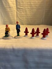 Lemax Christmas Village Collection Metal Fire Hydrant 34971 & 2 Fireman picture