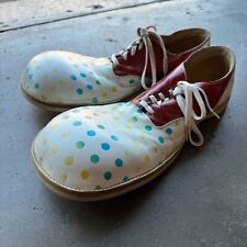 VTG Red & White Polka Dot Leather Spear's Specialty Professional Clown Shoes picture