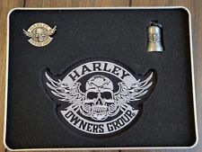 HOG Harley Owners Group Membership Welcome Kit Tin With Patch, Pin And Bell picture