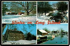 Long Island, New York, winter season, picturesque, mild winters, Postcard picture