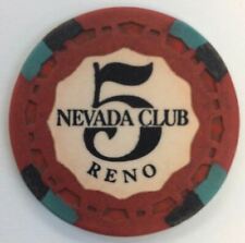 Nevada Club Casino Reno Nevada $5 Chip 1969 Circulated picture