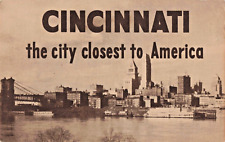 Postcard OH Cincinnati Ohio-Large Letter Greeting-Antique Vintage (D8) picture