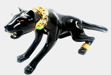 MINT Vintage MCM 1950's Large 20” Ceramic Jeweled Black Panther Figurine Signed picture