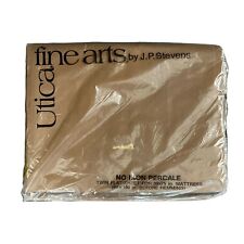 Vintage Utica Fine Arts No Iron Percale One Twin Flat Sheet Brown USA picture