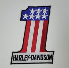 Large Vintage Harley-Davidson Motorcycles USA Number 1 Embroidered Patch picture