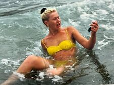 2000s Vintage Photo Pretty Young Woman Female Bikini Beach Snapshot picture