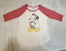 NEW RETRO Disney Mickey Mouse CHRISTMAS Santa Hat Adult large Women’s T-shirt picture