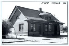 c1979 BN Depot Huron South Dakota Rail Train Depot Station RPPC Photo Postcard picture