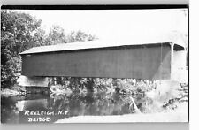 Postcard RPPC Covered Bridge Rexleigh NY 107' Batten Kill River Built 1870's B&W picture