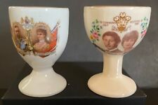 Antique/Vintage Royal Commemorative egg cups 1911 Coronation 1981 Wedding picture