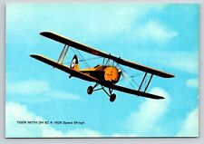 De Havilland Tiger Moth RAF WARBIRD BIPLANE 4X6 Postcard VINTAGE picture