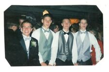 Vintage Photo Teenage Boys Group Pose High School Prom Night 1990's DST28 b picture