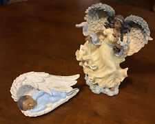 black art figurines, Baby Angel And Mama Angel picture